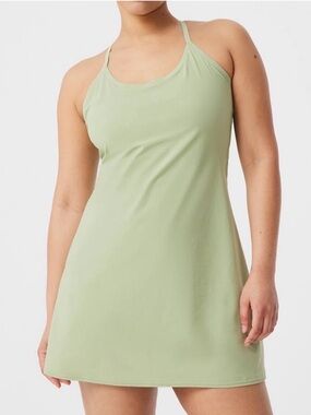 Outdoor Voices Exercise Dress Sz XXL Built-In Shorts and Bra NWOT Olive Green